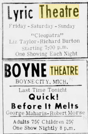 Lyric Theatre - 17 Jun 1965 Ad